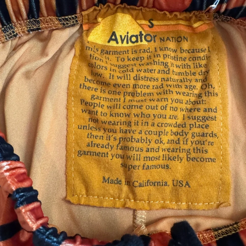 Aviator Nation Tiger Velvet Pants Size S (New Never Worn) - Picture 4 of 6